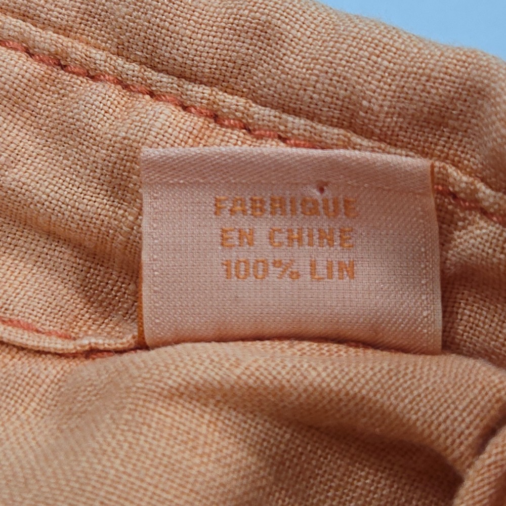 Tommy Bahama Men Linen Orange Button Shirt XL Relax Fit Sunwashed Coastal Casual - Picture 14 of 15